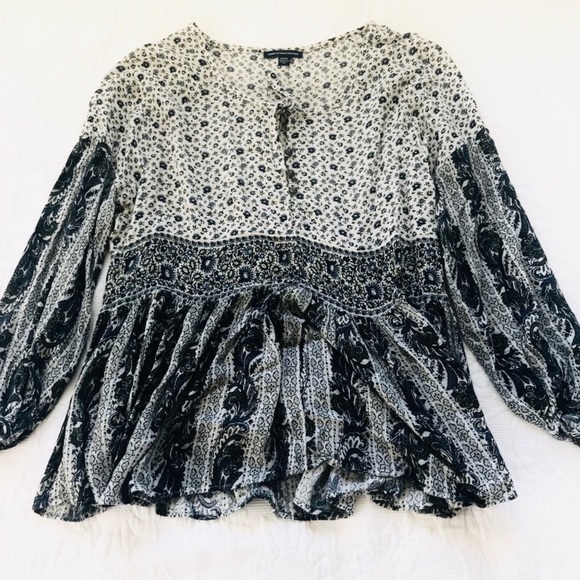 NWOT American Eagle Long Sleeve Boho Blouse - Picture 2 of 5